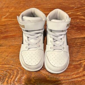 Puma Toddler White and Black High-Top Sneakers